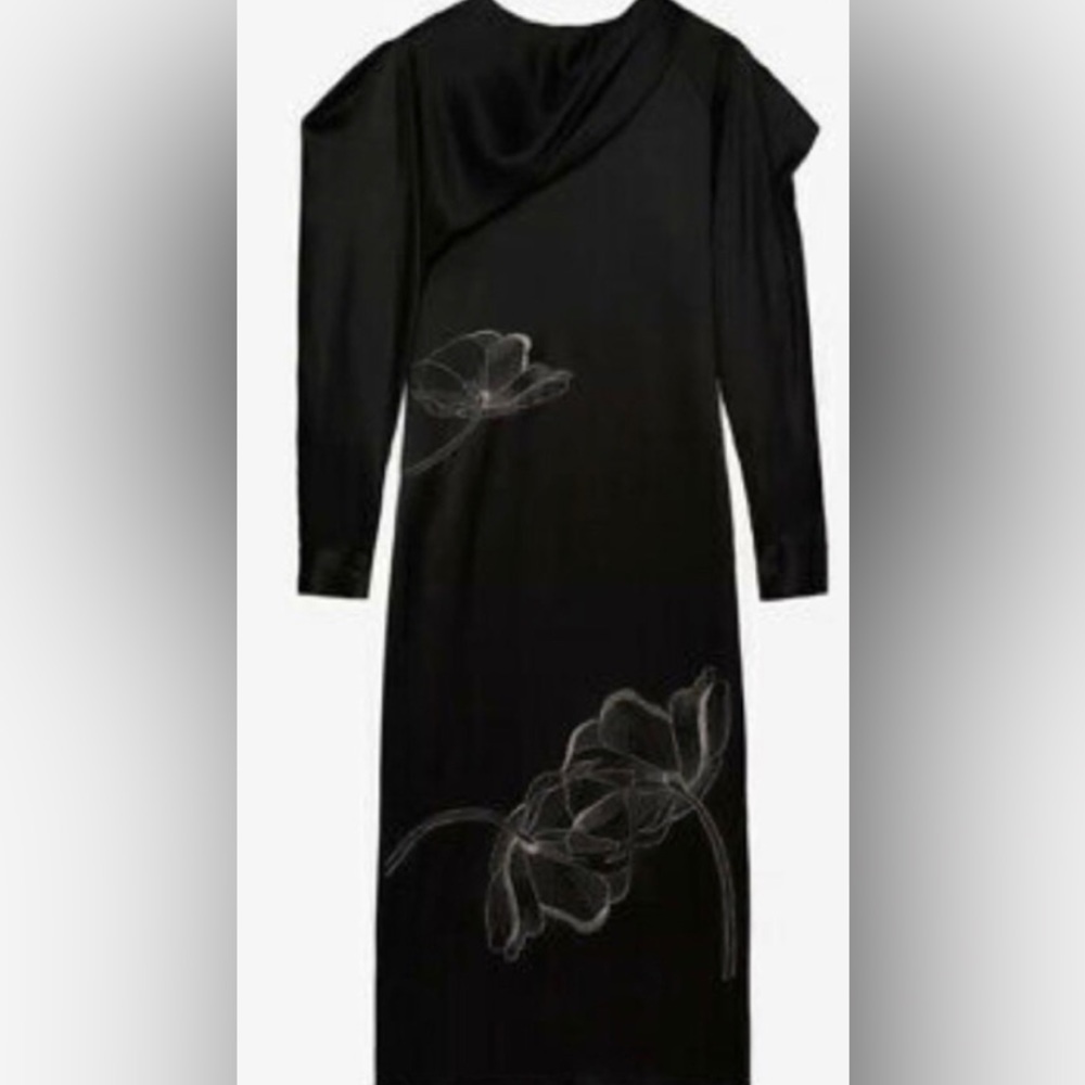 Zara Limited Edition black satin dress